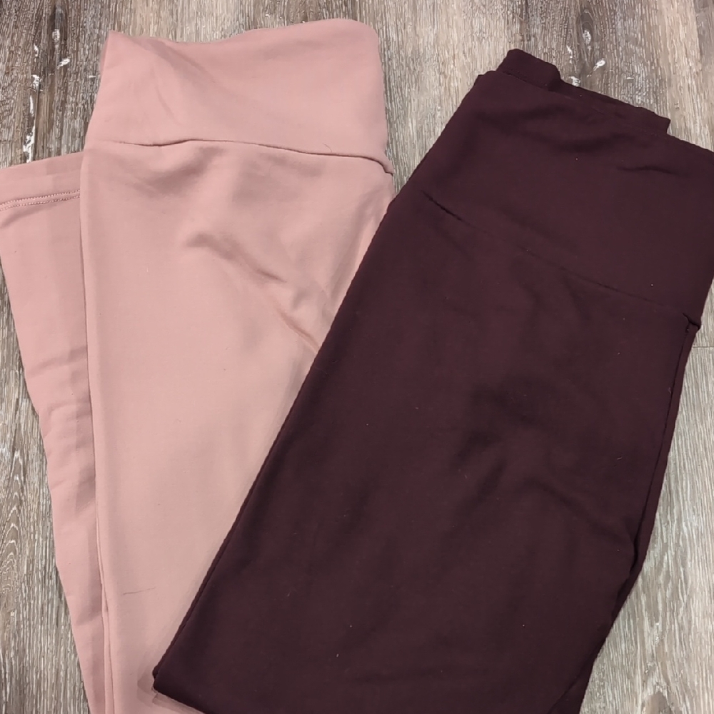 Pink and Burgundy Leggings Set